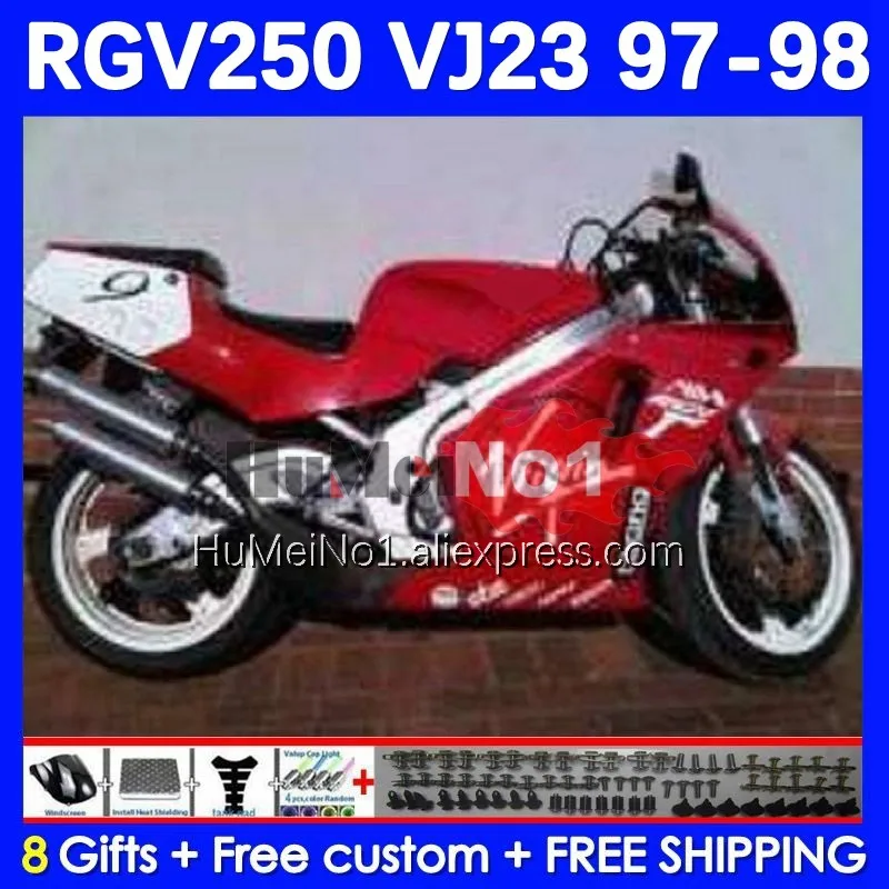 

Bodys Kit For SUZUKI RGVT250 SAPC RGV 250 VJ23 97-98 42No.78 RGV-250 VJ 23 RGVT-250 RGV250 97 98 1997 1998 Fairing Glossy red