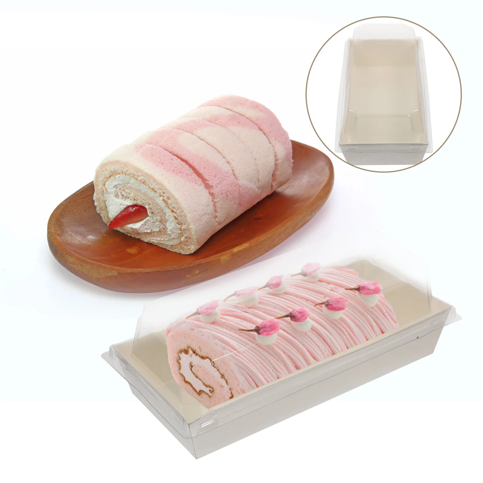 

50 Pcs Cookie Containers Gift Giving Swiss Roll Pie Lid Cake Cupcake Boxes Packing