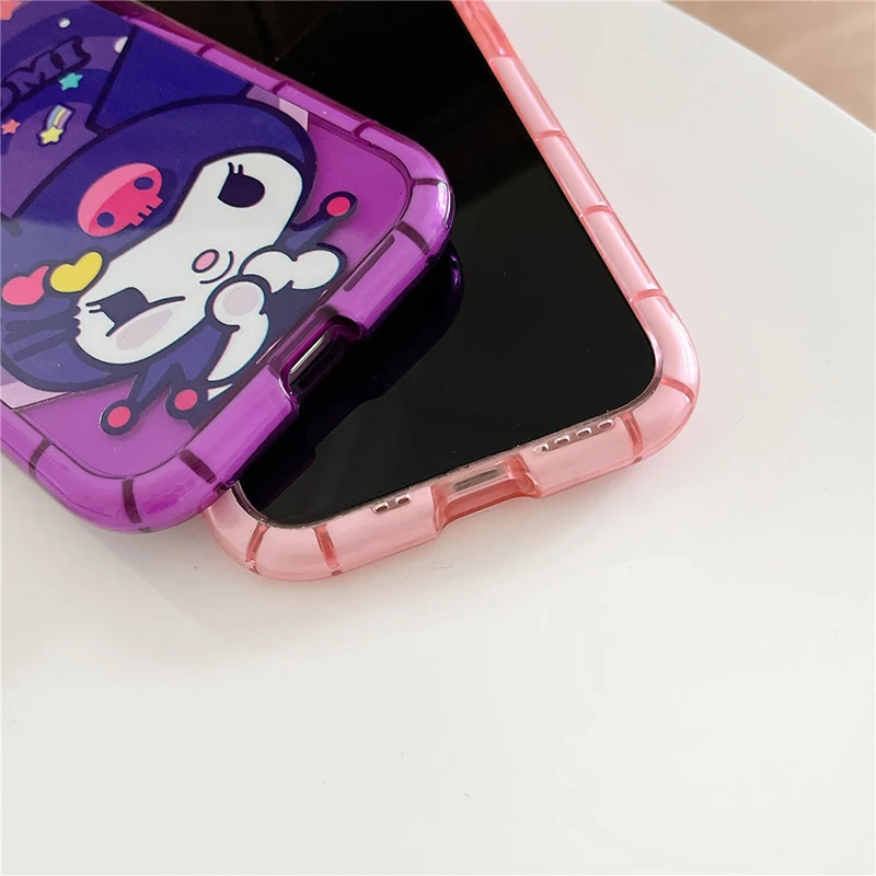 Sanrio My Melody Kuromi Cinnamoroll Pochacco Luminous Phone Case For iPhone 14 Plus 13 12 11 Pro Max XR XS X Glow TPU Cover Capa