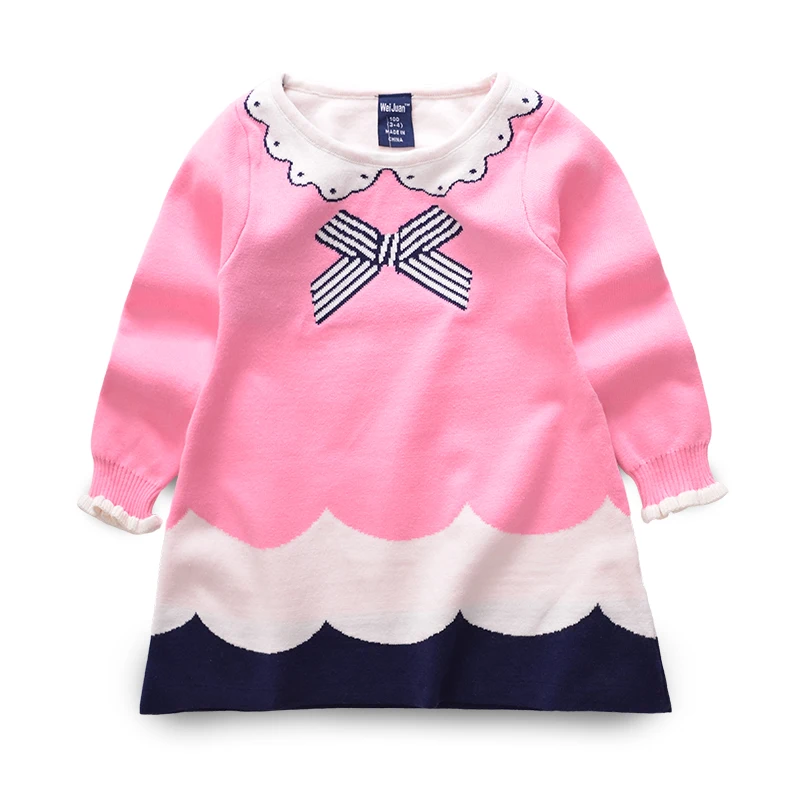 Winter Dresses for Girls Double-layer Long-sleeve Kids Rabbit Clothing Thick Warm Girl Sweater Dress Children 4-8 Years | Детская одежда