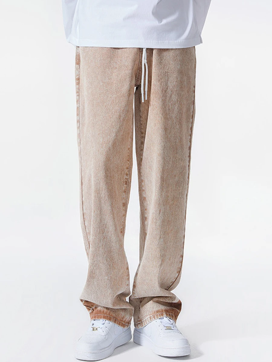 Y2K Retro Street High Street American Jeans Men and Women Hip Hop High Street Loose Straight Drag Casual Pants Ins Hot Sale MEN