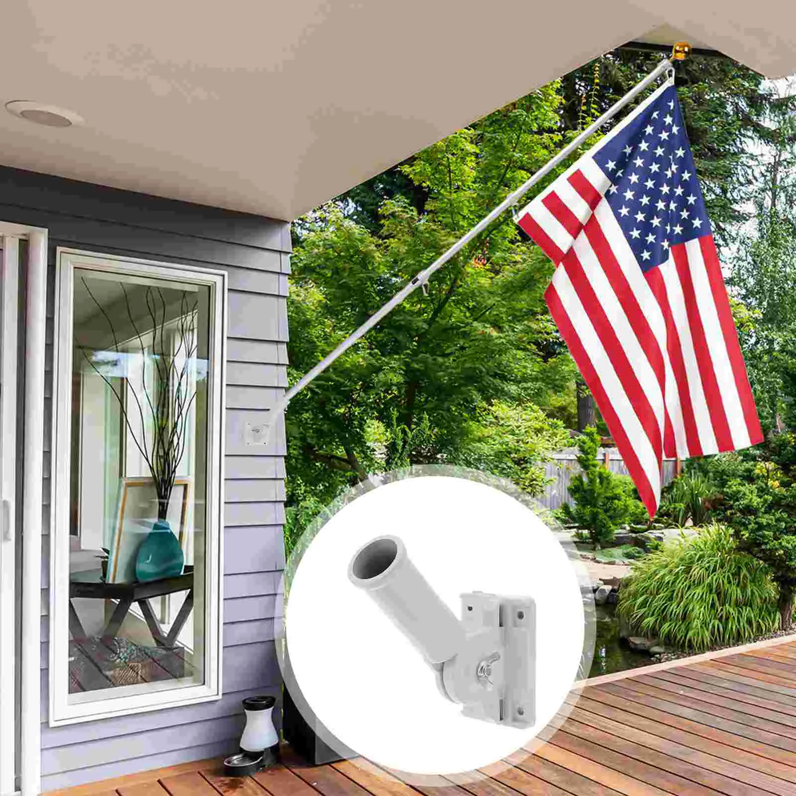 

Flagpole Aluminium Alloy Bracket Supply Fixing Accessory Metal Brackets Wall-mounted Sign Support
