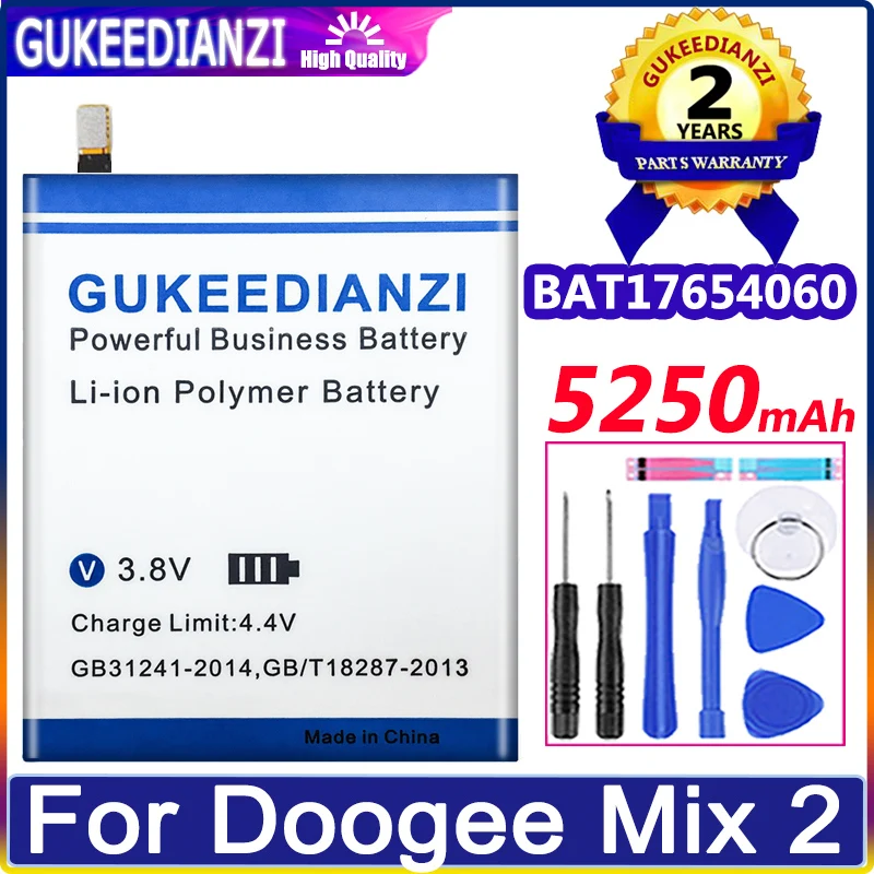 

New Bateria 5250mAh BAT17654060 Smart Phone Battery For Doogee Mix 2 Mix2 Batterie High Capacity Replacement Battery +Tools