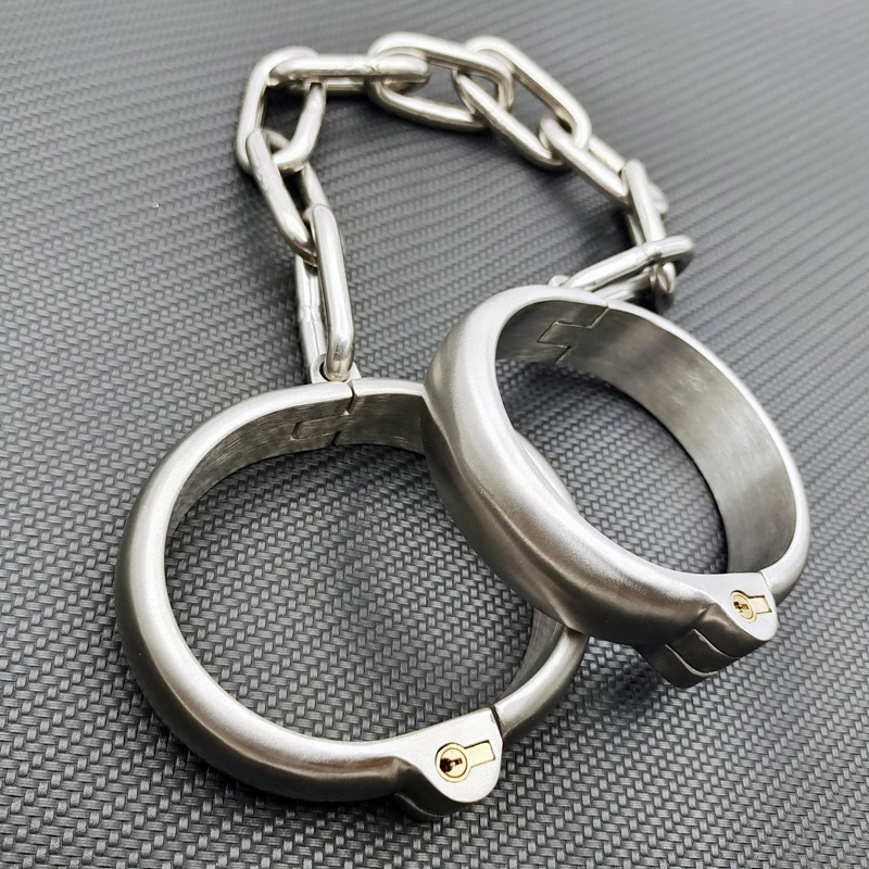 Stainless Steel Metal Ankle Cuffs Leg Irons Shackles BDSM Torture Bondage Sex Toys For Couples Restraints Legcuffs Erotic Slave