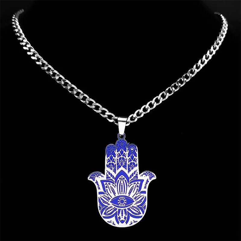 Женское и мужское колье Фатима из нержавеющей стали