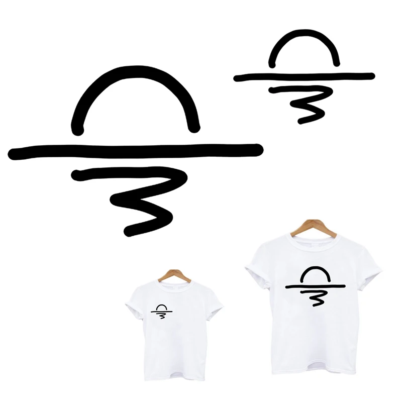 

Lightning Offers Free Shipping Iron-on Transfers For Clothing Thermal Patches White T-Shirt DIY Creative Lines Stickers Cheap