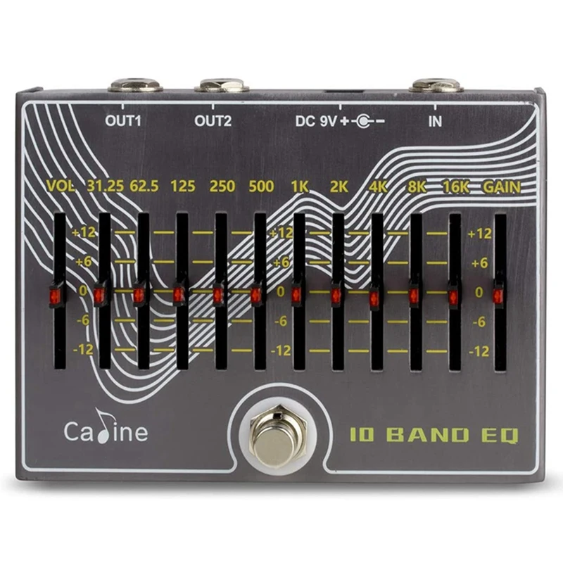 

CALINE CP-81 10 Band EQ Guitar Effect Pedal True Bypass Design with Volume/Gain