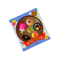 1 pcs pizza cake eraser childrens cartoon removable fun leather student school supplies