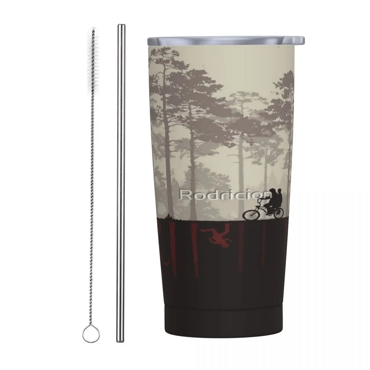 

The World Upside Down Stainless Steel Mug Environmentally Friendly Push pull Lid With straw brush Thermal insulation