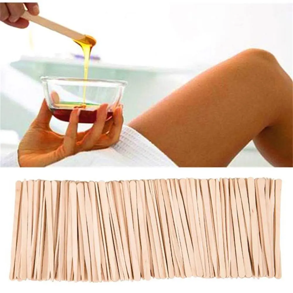 

100Pcs Ladies Body Hair Removal Stick Wax Stick Disposable Mask Stick Beauty Toiletries Kit Wooden Tongue Depressor Scraper