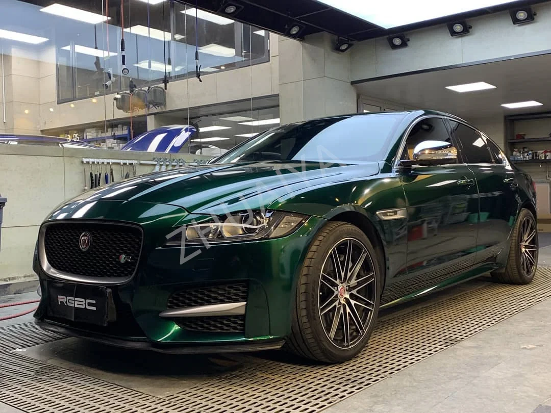 ZHUAIYA Глянцевая алюминиевая лесная зеленая виниловая оберточная пленка яркая 1 52*18