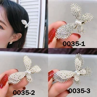 pearl bow headdress elegant girl korean simple style hairpin hair accessories