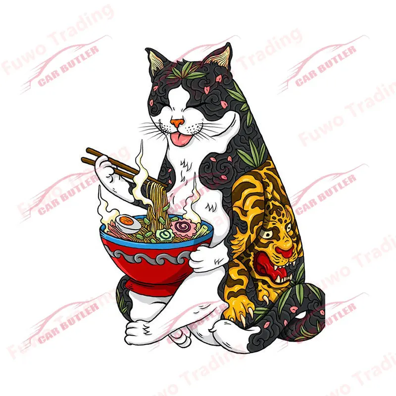 Японская автомобильная наклейка самурая кошка Neko наклейка «Котенок» простая модная фургон окно мотоцикл бампер багажник ноутбук Декор водонепроницаемый