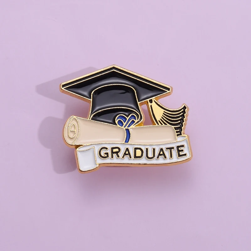 

Season Of Graduation Bachelor Hat Enamel Pins GRADUATE Brooches Badge Metal Lapel Pin for Clothes Backpack Accessories Jewelry