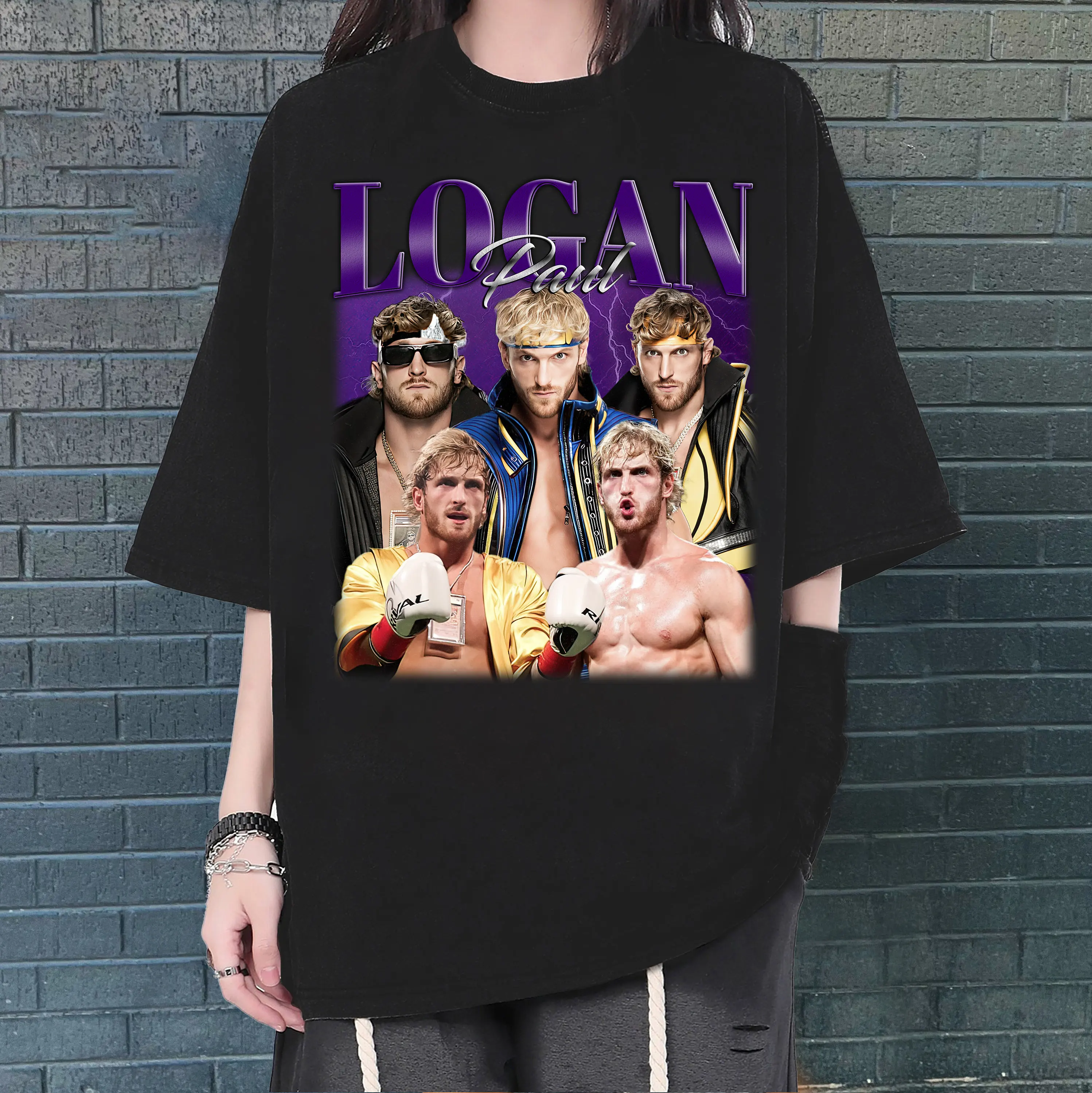 Спортивная футболка Logan Paul в стиле хип-хоп ретро для фанатов 90-х