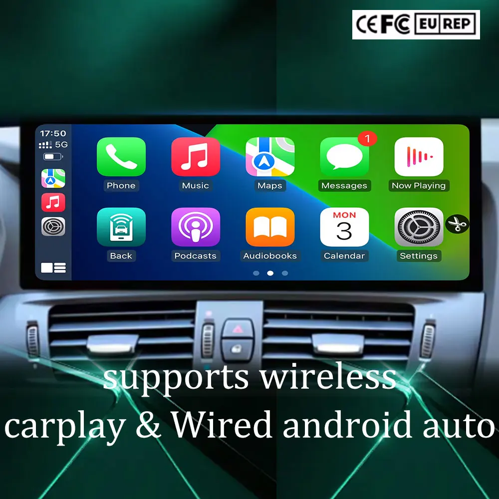 Фото QLED 2400x900P Android 16 8-ядерная автомобильная магнитола 4G LTE CarPlay Android Auto DSP для BMW 5 серии F10 F11 2011-2017 12.3 дюйма ADH 2DIN №5