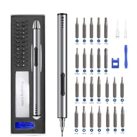 28 in 1 precision electric screwdriver set for phone laptop magnetic multifuctional screwdriver with led light lithium battery