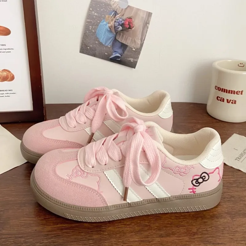 2025 всесезонные тренировочные туфли с милой кошкой и вышивкой женские шикарные