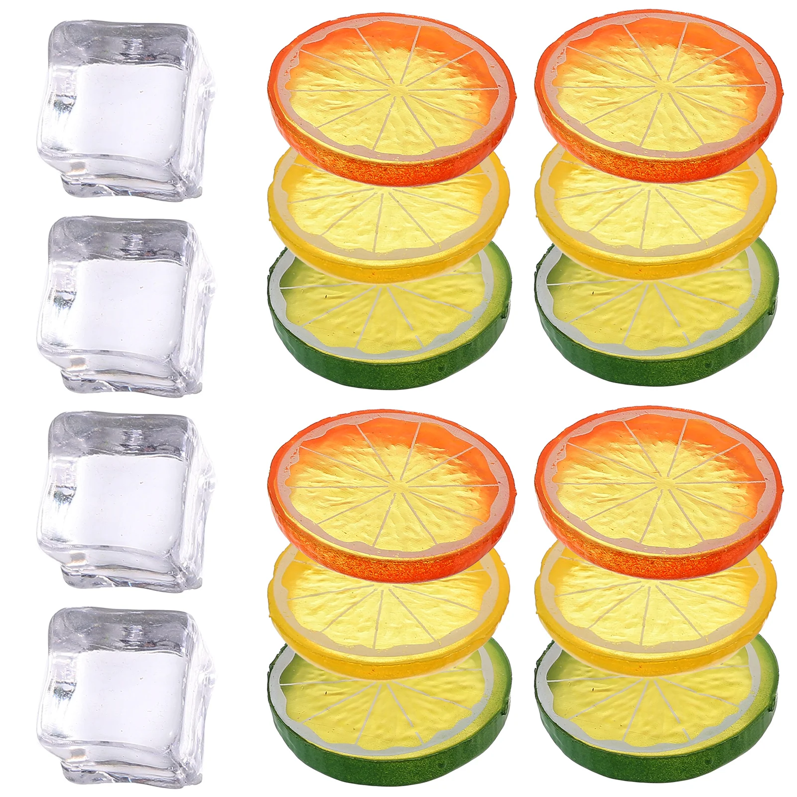 

Plastic Lemon Slices Cubes Fake Fruit Model Ornaments Kitchen Pretend Simulation Lemons Photography Props