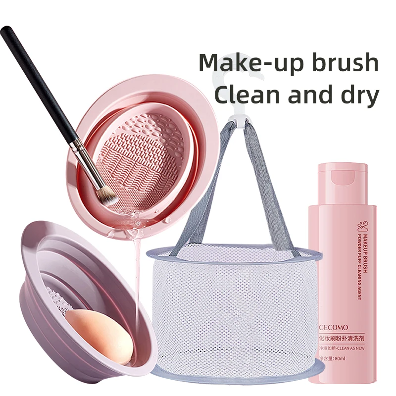 

Silicone Makeup Brush Cleaner Sponge Remover Color Eye Shadow Foundation Brush Cleaning Colorful Scrubber Box Tools Drying Net