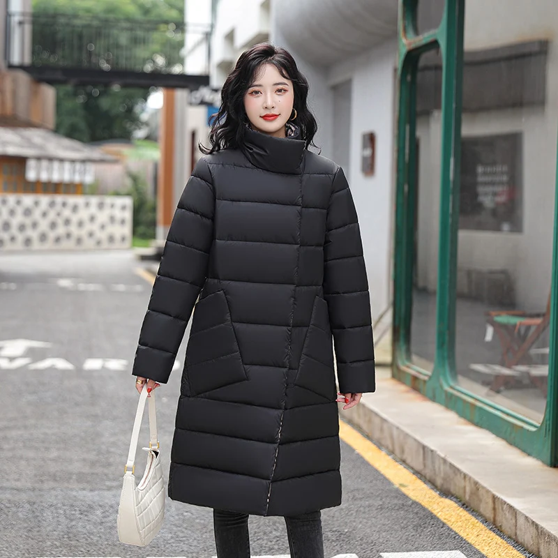 Winter coat Hooded Thicken Jacket Elegant Warm Cotton Padded Parkas Korean Long Sleeve Pocket Winter Coat Women Outwear