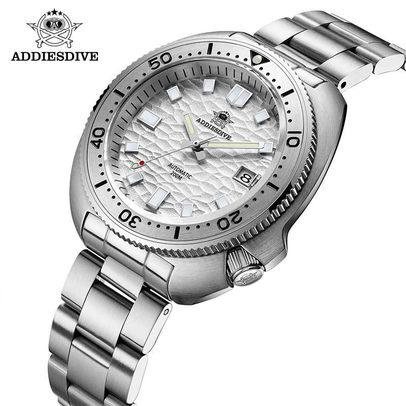 Новинка 2022 мужские часы ведущей марки ADDIESDIVE стеклянные синие супер светящиеся