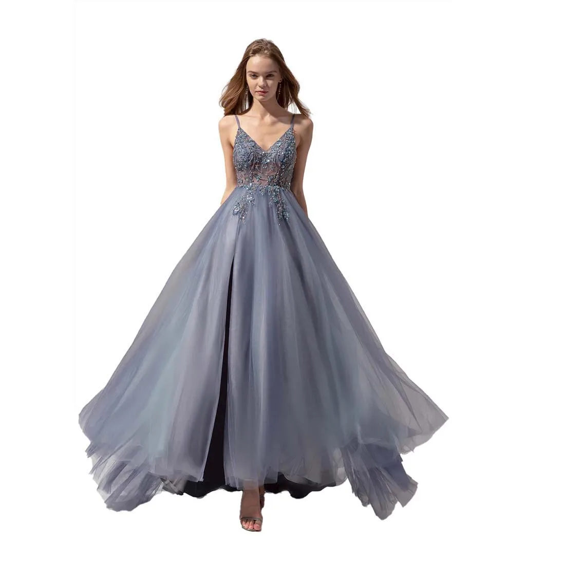 

YZYmanualroom 2023 Spaghetti Straps Long Prom Dress With Slit Bride Wedding Dress Gowns Custom Plus Size
