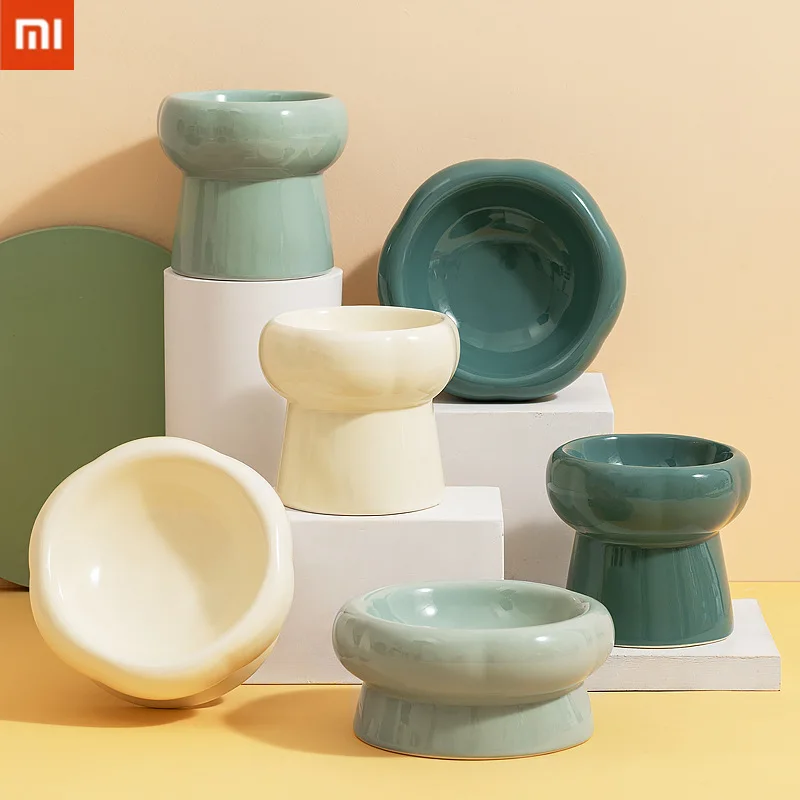 

Xiaomi Ceramic Cat Bowl High Foot Neck Protection Cat Food Bowl Dog Bowl Pet Drinking Water Feeding Kitten Puppy Pet Supplies