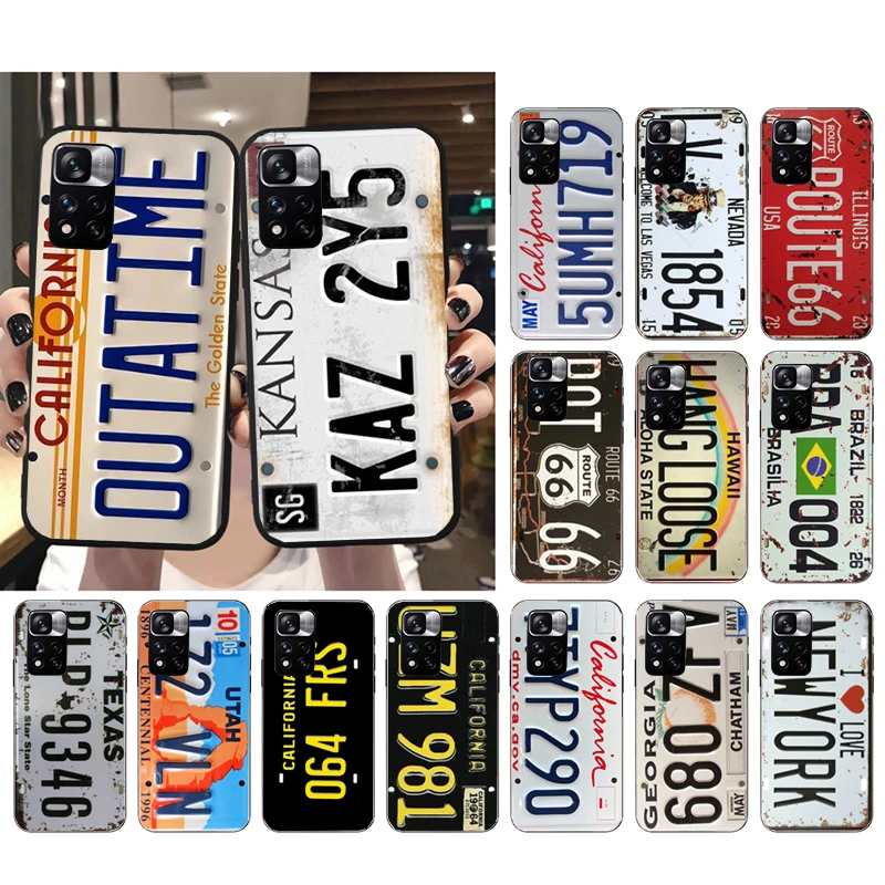 

Phone Case For Xiaomi Redmi Note 12Pro 11 11S 11T Pro 10 9Pro Note10S Redmi 10 9 10C 9C Retro License Plate Case