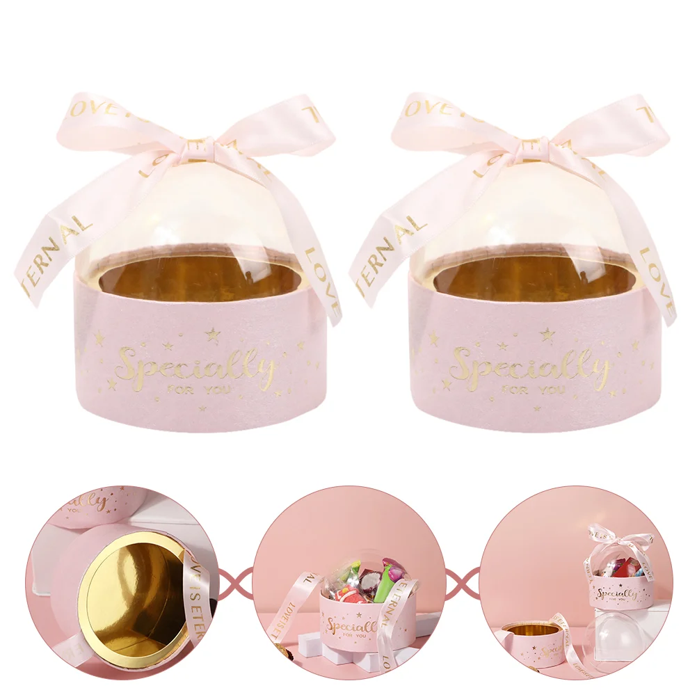 

2 Pcs Gift Packaging Buckets Portable Candy Boxes Plastic Gift Boxes Candy Cases