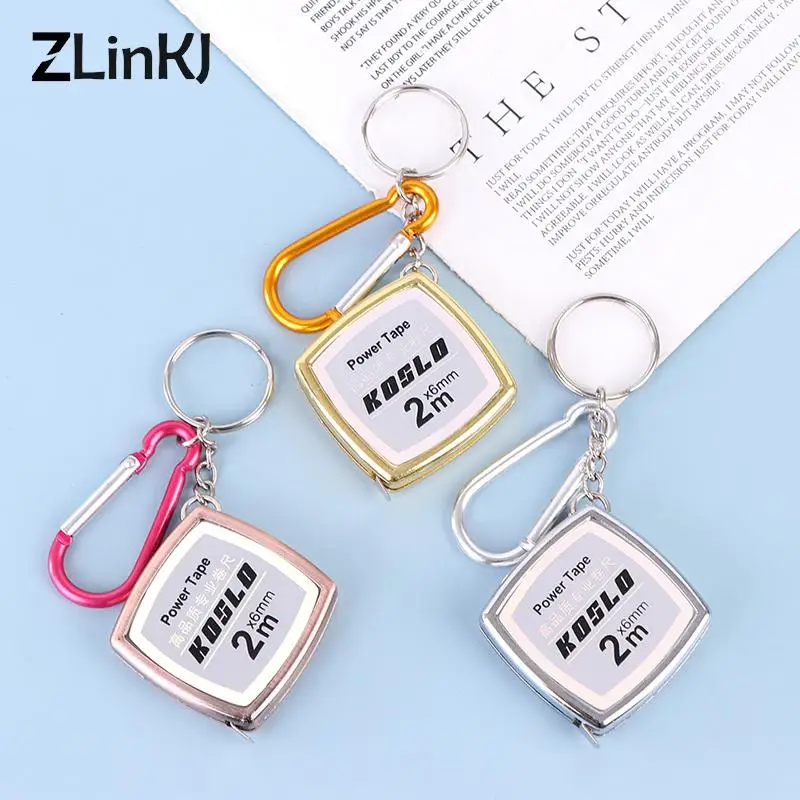 

2M Retractable Ruler Measure Tape Keychain Construction Tools Roulette Measuring Instruments Pocket Centimeter Woodworking