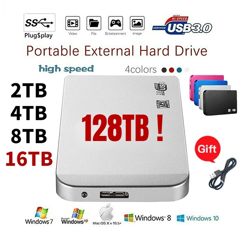 

1TB Portable Ssd 500GB Big storage External Solid State Disk Type-C Compatible for Notebook/PC Desktop External Hard Drive