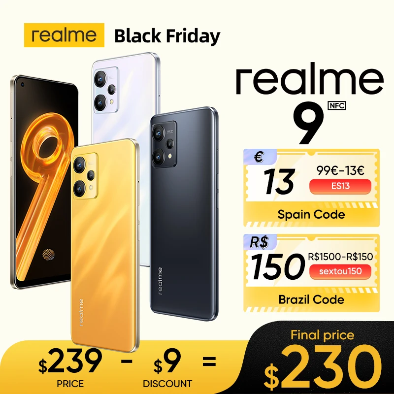  [New Arrival]realme 9 New Smartphone 108MP Camera 6.4\"90Hz Super AMOLED Display Snapdragon Octa-core Processor 33W 5000mAh