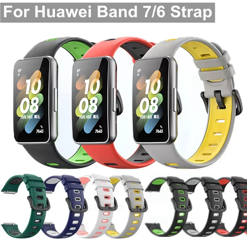 

Strap For Huawei Band 7 Silicone Breathable Replacement Strap For Huawei Band 6 Smart Watchband Bracelet For Huawei Band 7 Strap