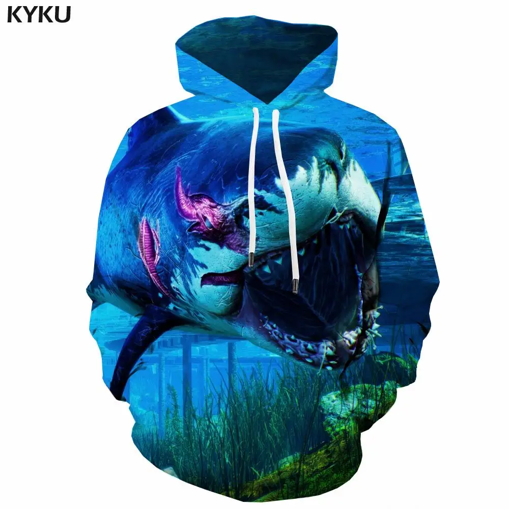 3d толстовки мужская повседневная толстовка с капюшоном в виде животного голубая