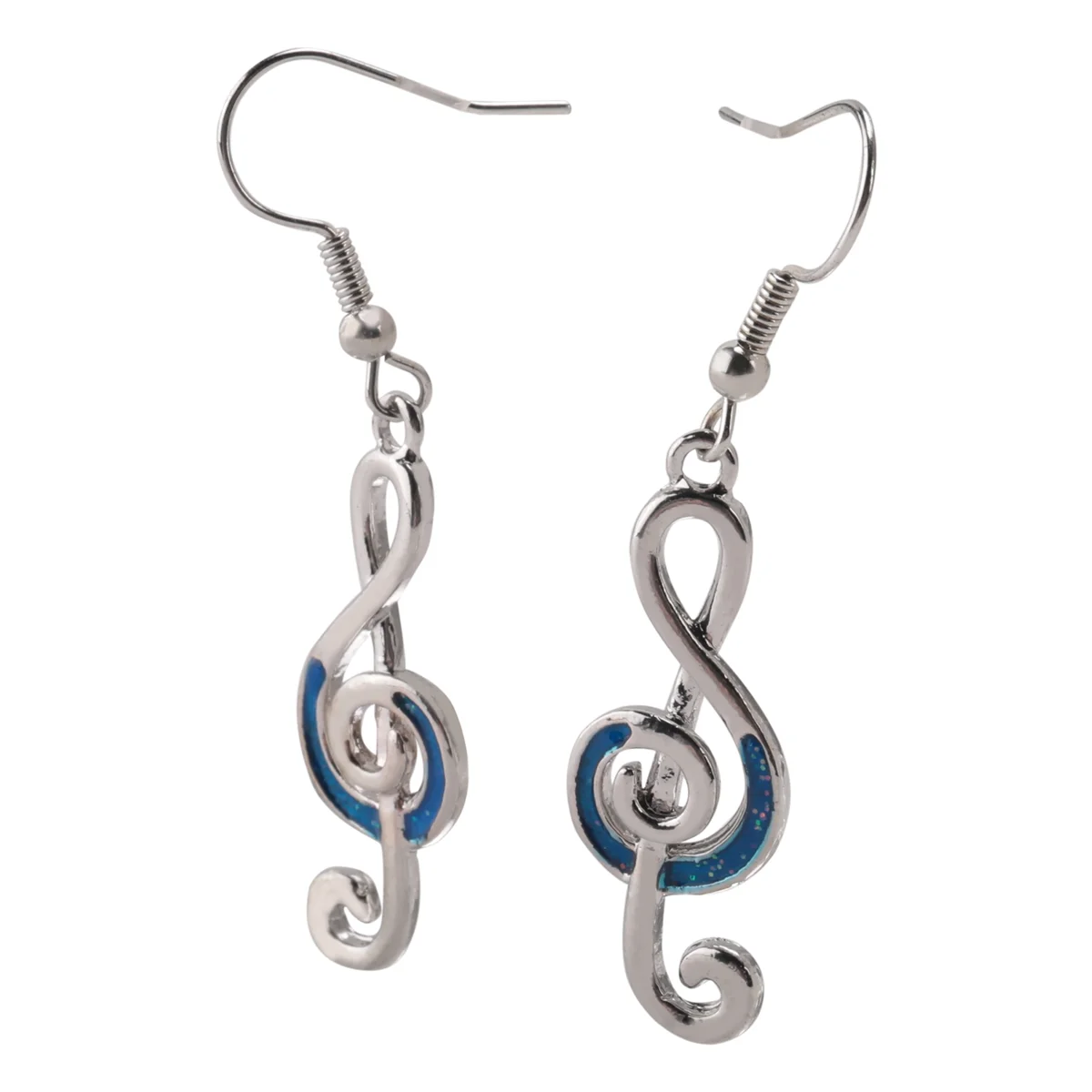 Изысканные серьги с музыкальным символом скрипичным ключом нотами