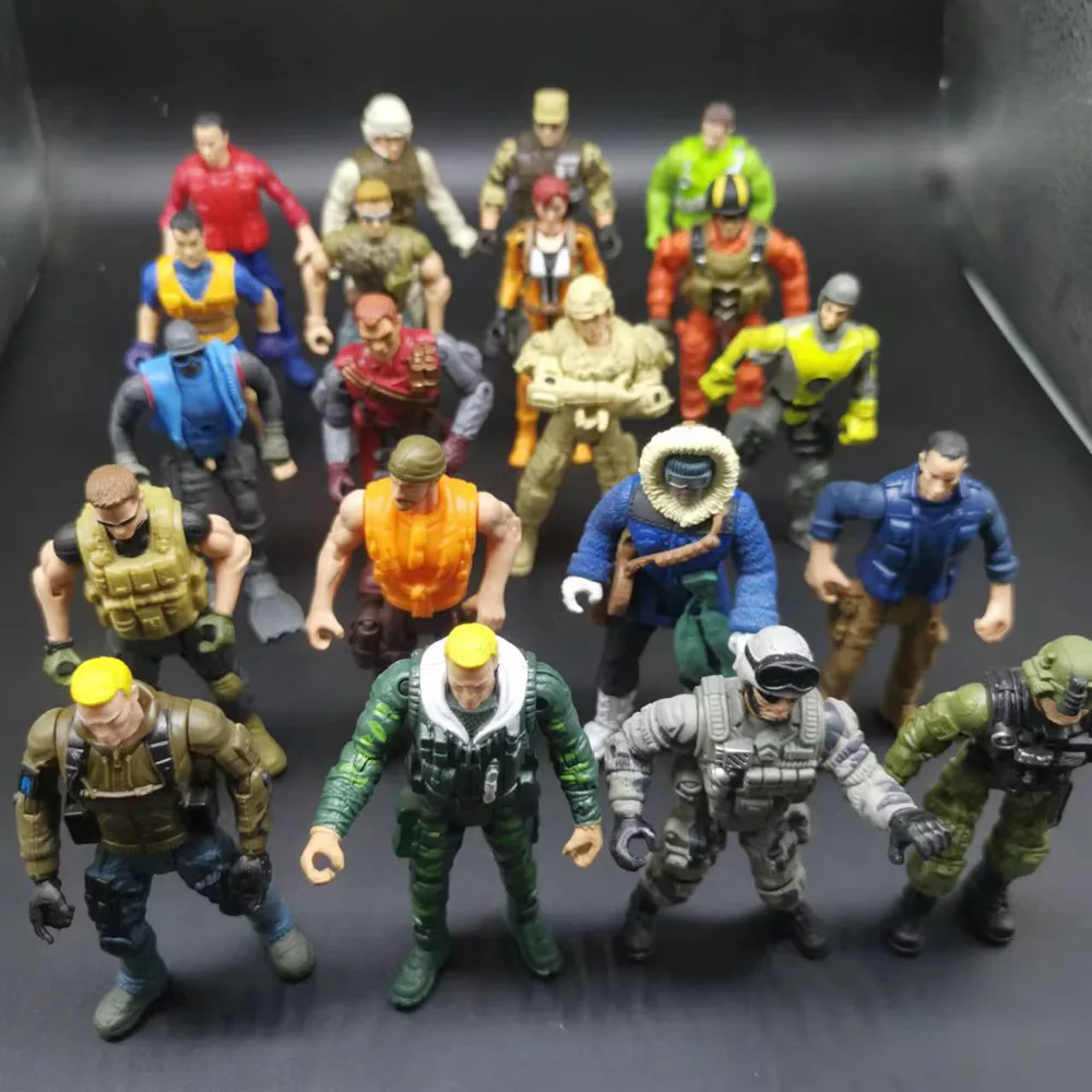 Toys 10cm Military Terrorist Swat Team Figuras For Children 