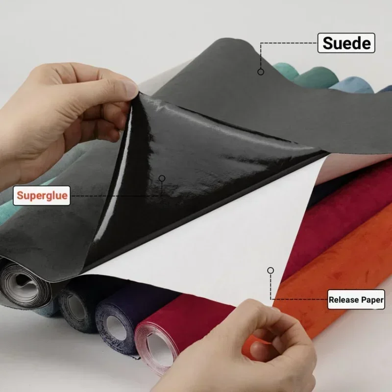 Car Roof Modification Chamois Leather Flannelette Alcantara Auto Interior AB Pillar Speaker Center Console Decors