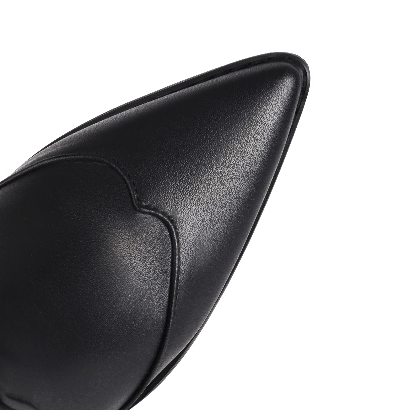 Женские кожаные туфли до колена с острым носком