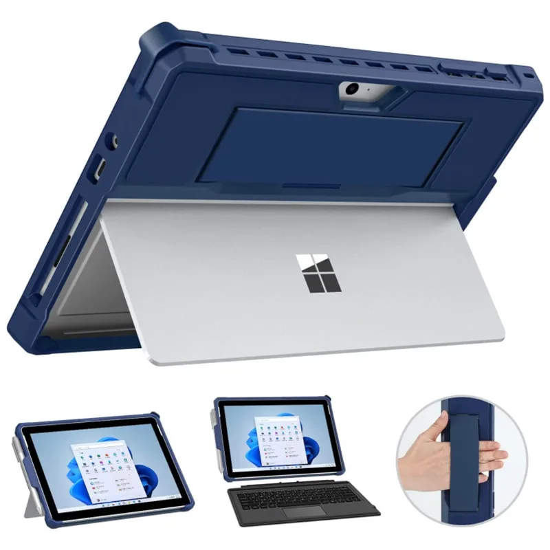 

Case For Microsoft Surface Go 3 2 2021 2020 2018 All-in-One Protective Cover Case with Pen Holder Hand Strap for Surface Go