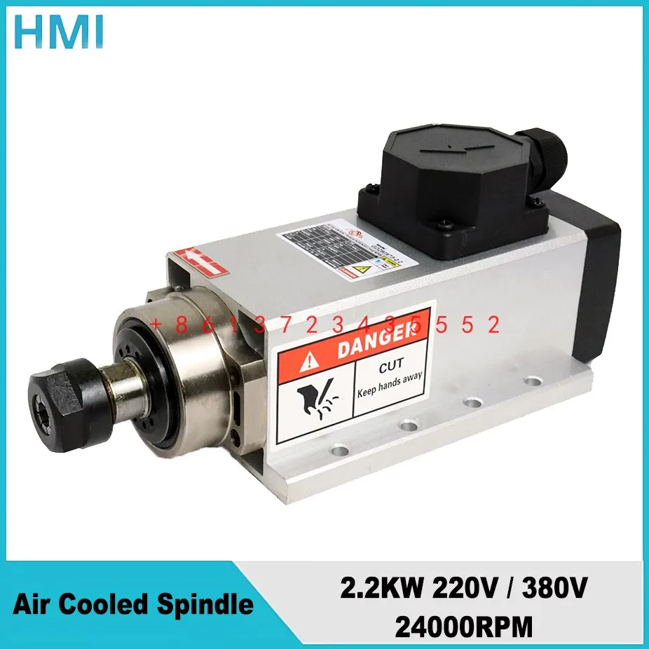 Квадратный двигатель шпинделя с воздушным охлаждением 220 кВт ER20 380 В/0 01 в мм 4 шт.