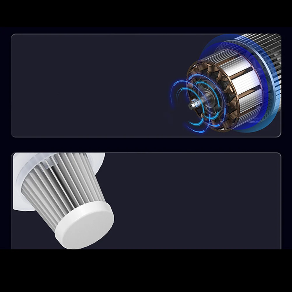 

Filter Kit Hand Vacuum Cleaner 6000pa Black/White USB Charging Washable 0.5L 12 Volts 6.5*5.7*1.6\\\" Garden Tools