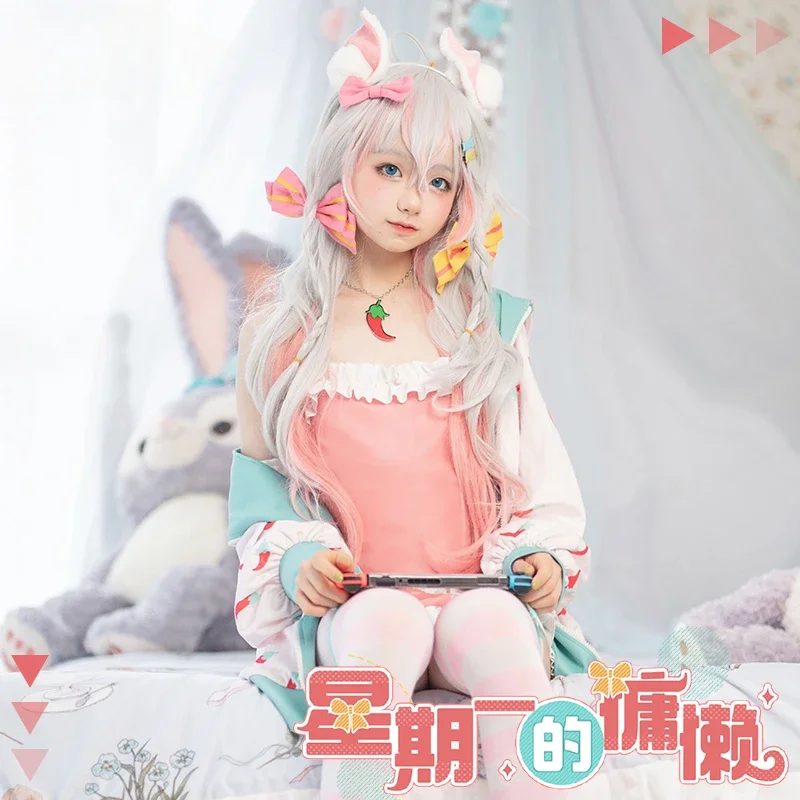 Vtuber Nijisanji Kagura Nana Косплей Monday's Lazy Attire Костюм Хэллоуин Наряды Женский Новый