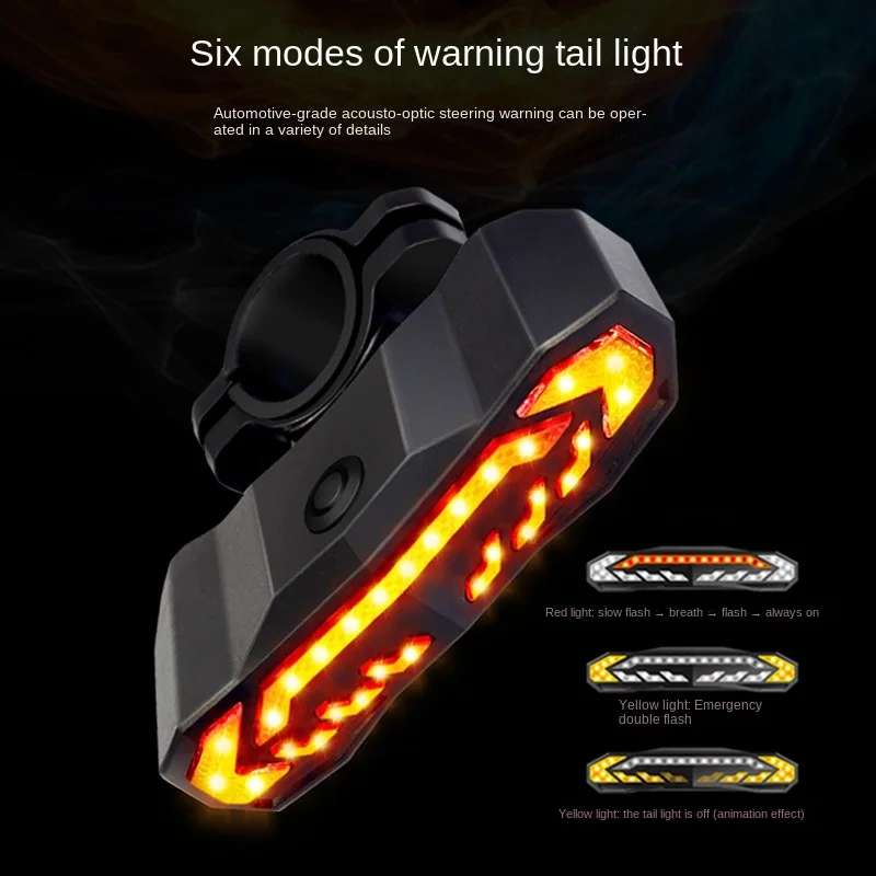 

Bicycle Taillight Smart Steering Brake Sensing Lamp IP65 Waterproof LED Charging USB Cycling Rear Light Bike Accessories