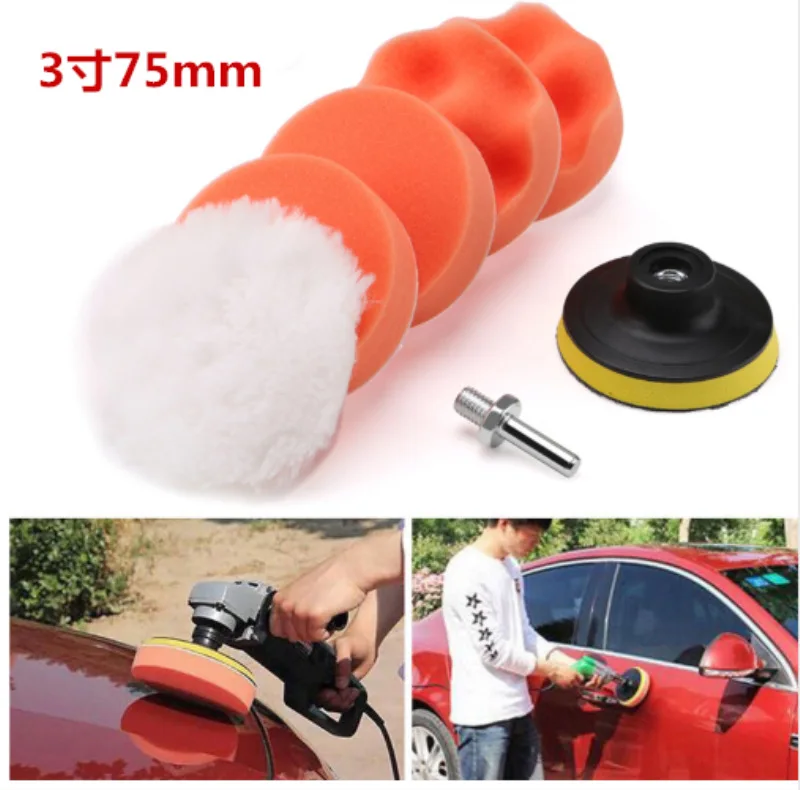 

7pcs/set 3" Car Sponge Polishing Pad Set Polishing Buffer Waxing Adapter Drill Kit for Auto Body Care Headlight Restoration Kit