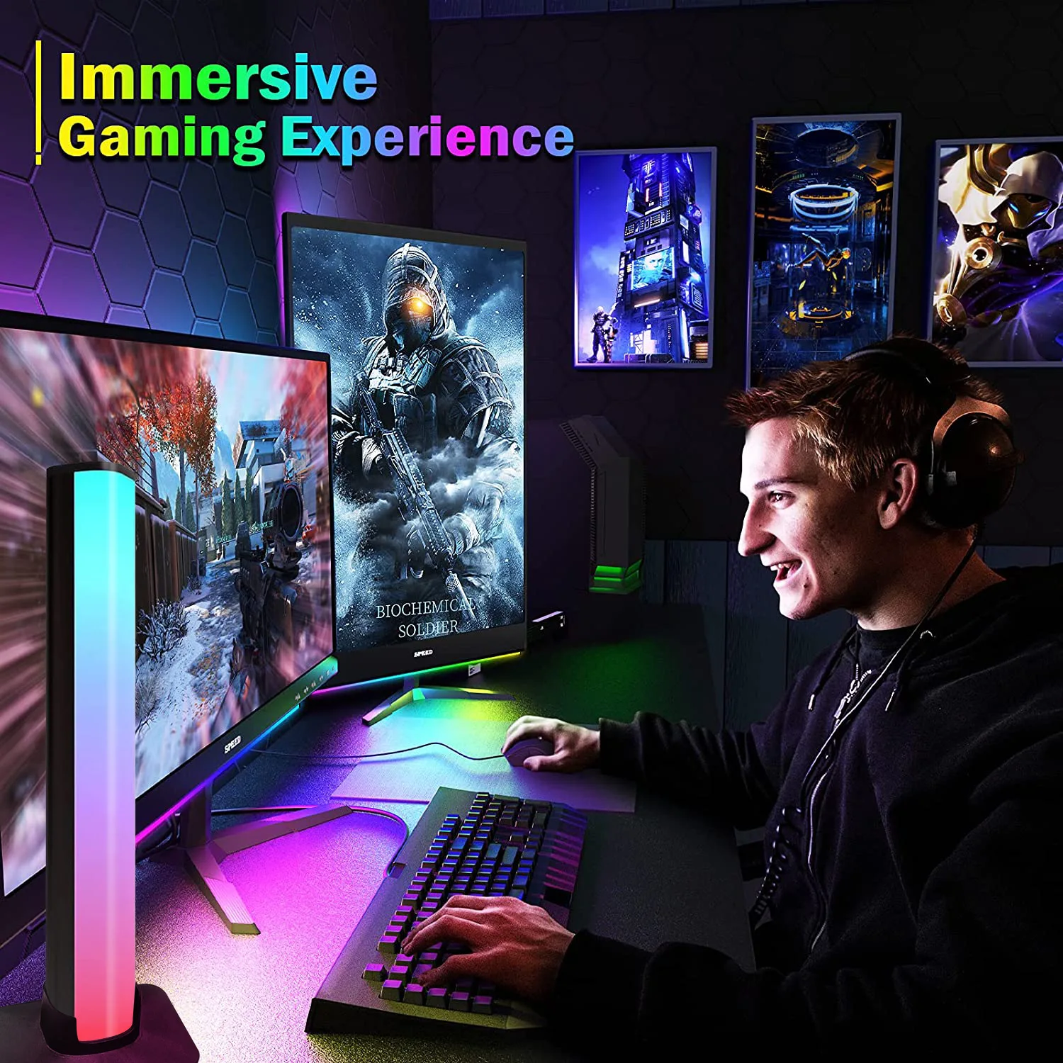 

Led computer car desktop atmosphere light E-sports RGB pickup light music rhythm light E-sports room desktop decoration