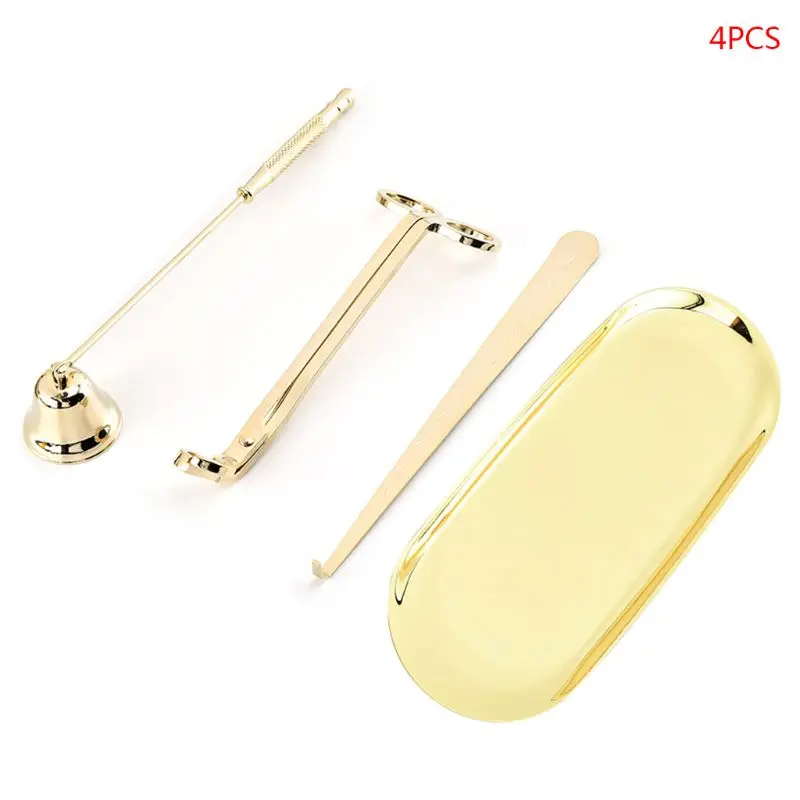 4 Pcs Candle Accessory Set Snuffer Wick Trimmer Dipper Storage Tray Plate Extinguish Scissor Cutter Tools |