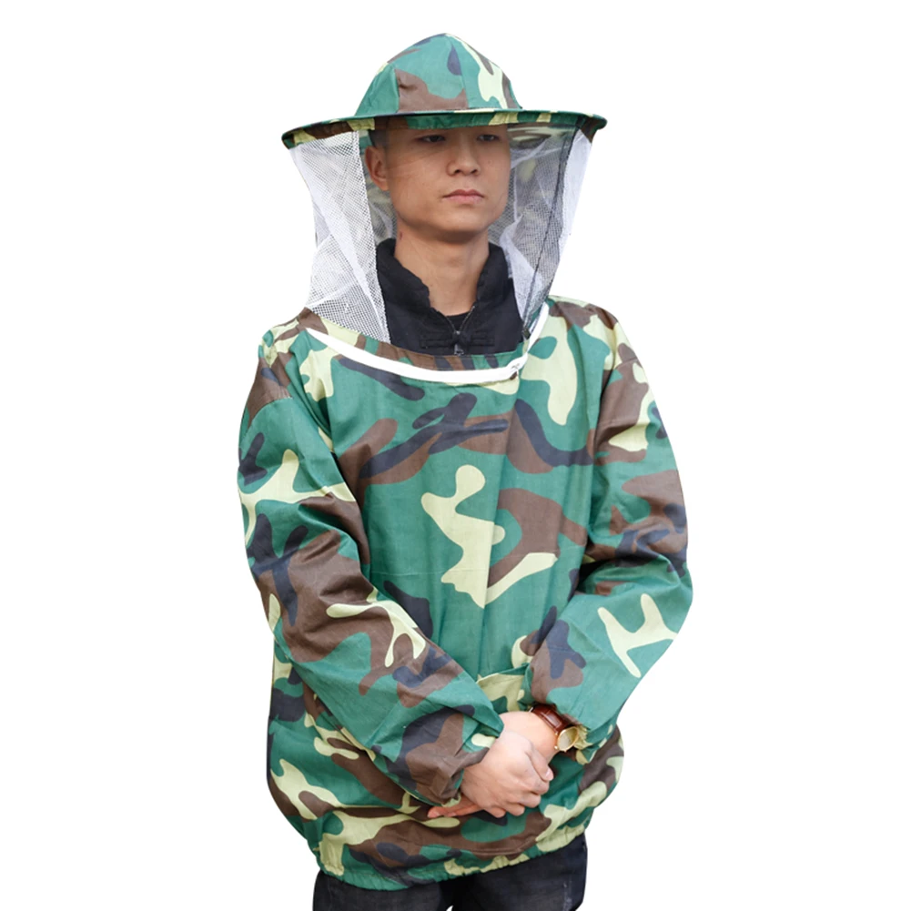 

Beekeeper bee-proof clothing Universal size within height 178CM Summer Camo With one-piece mesh hat Anti-mosquito and anti-bee