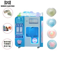 Support multi-language settings Commercial Electric Automatic Marshmallow Floss Cotton Candy Sugar Vending Vendor Machine