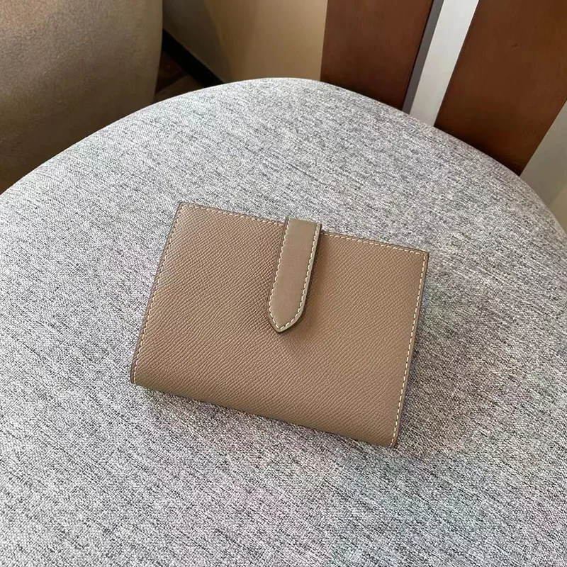 Модный женский короткий кошелек из натуральной кожи многослойный держатель для